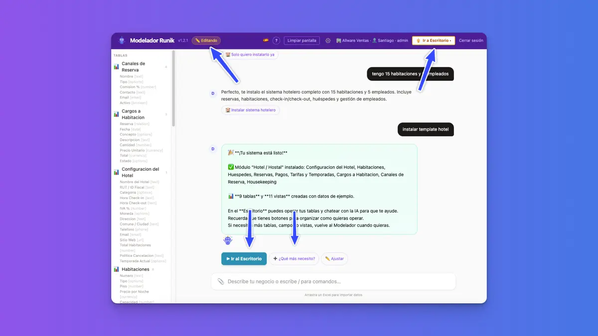 Sistema listo — candado o Ir al Escritorio