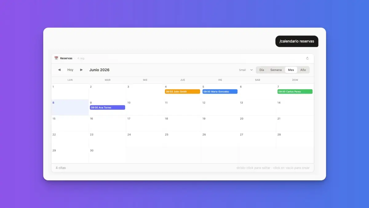 Vista calendario