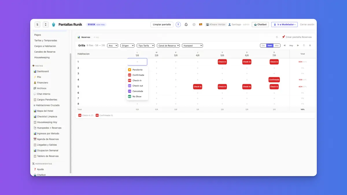 TimeGrid semanal