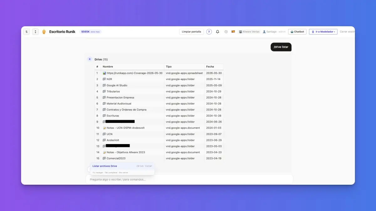 Google Drive integrado