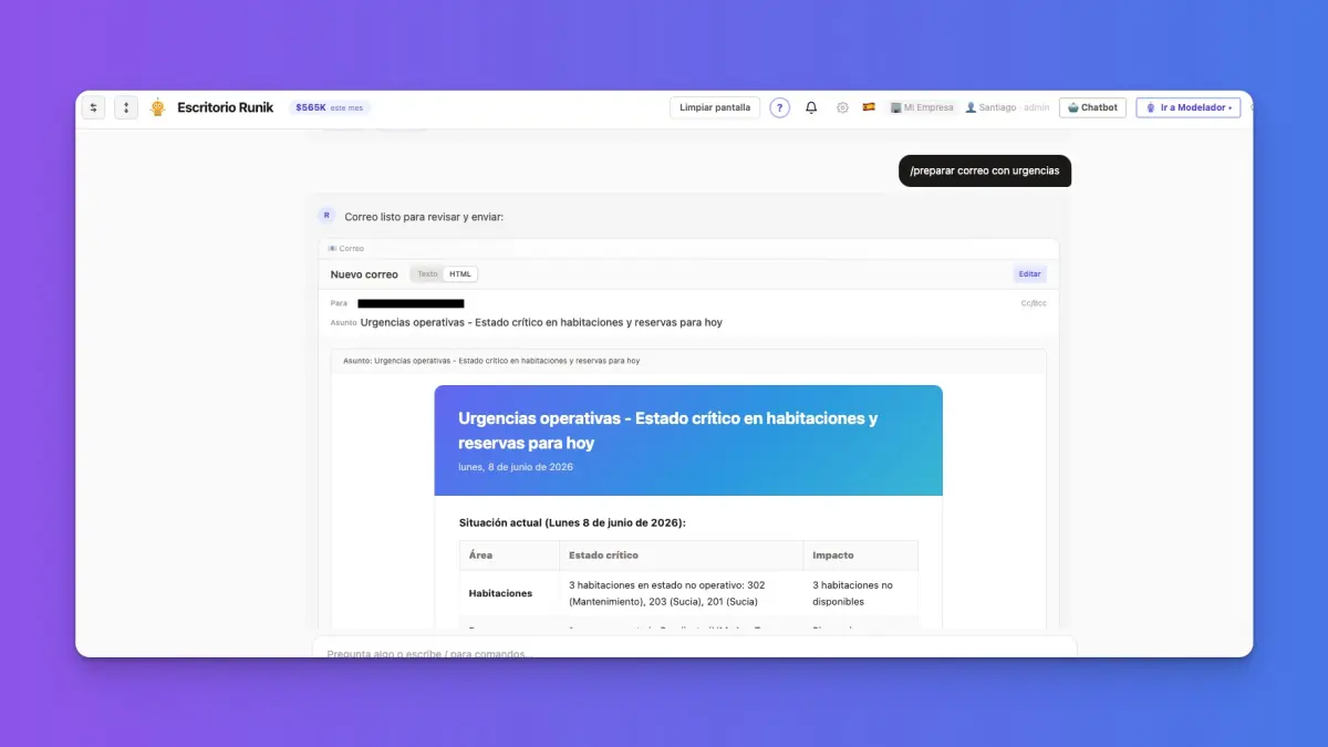 Composer de correo con datos reales