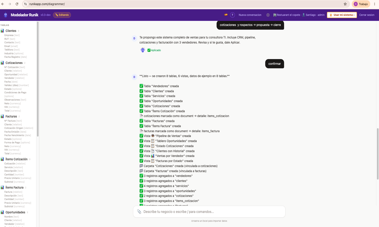 System created